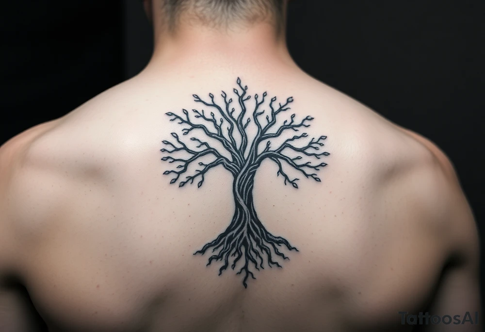 Kabbalah tree of life sefirot Tree roots branches - a lively organic style combined with the official scheme of sephirot tattoo idea