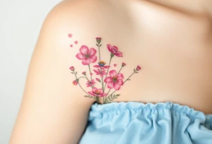 Pink wildflowers tattoo idea
