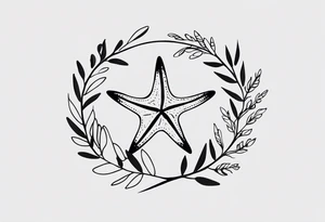 Starfish circle shell
olive branch wrist wrap tattoo idea
