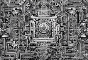 Puzzle with circuits tattoo idea