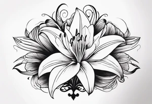 Québec's symbol lily flower tattoo idea