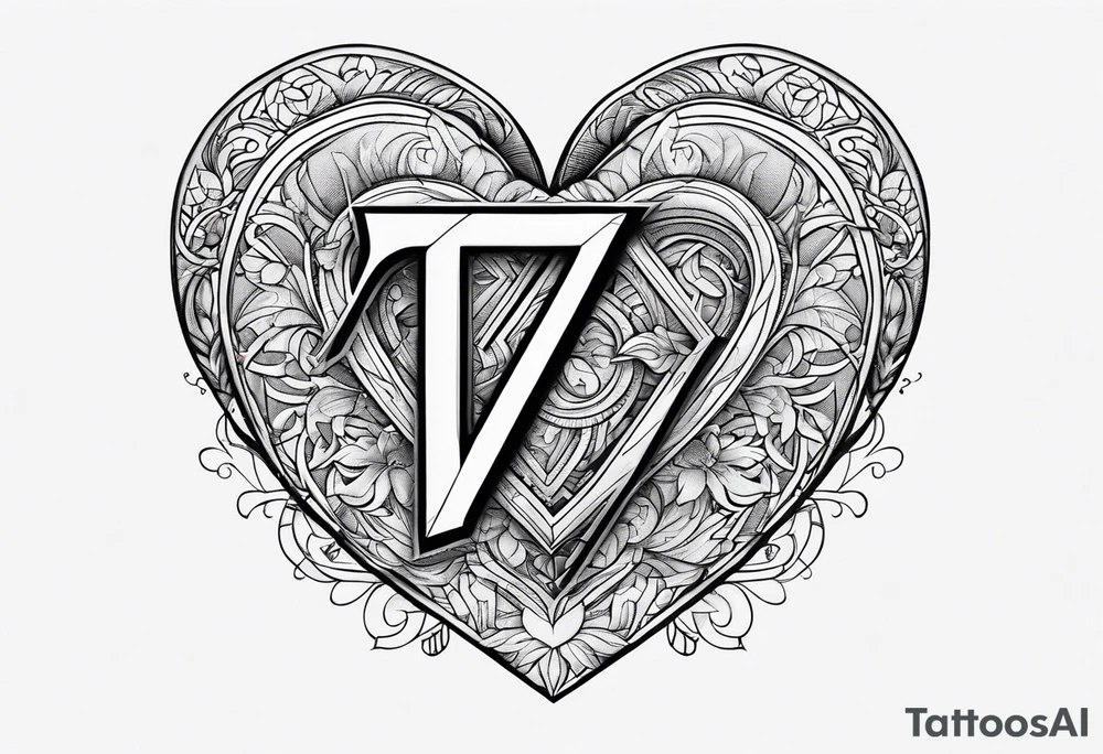 Letter Z incorporated with a heart tattoo idea