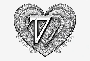 Letter Z incorporated with a heart tattoo idea