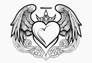 Y2K angel heart with wings tattoo idea