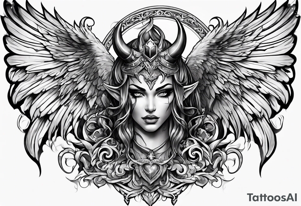 angelish devil tattoo idea