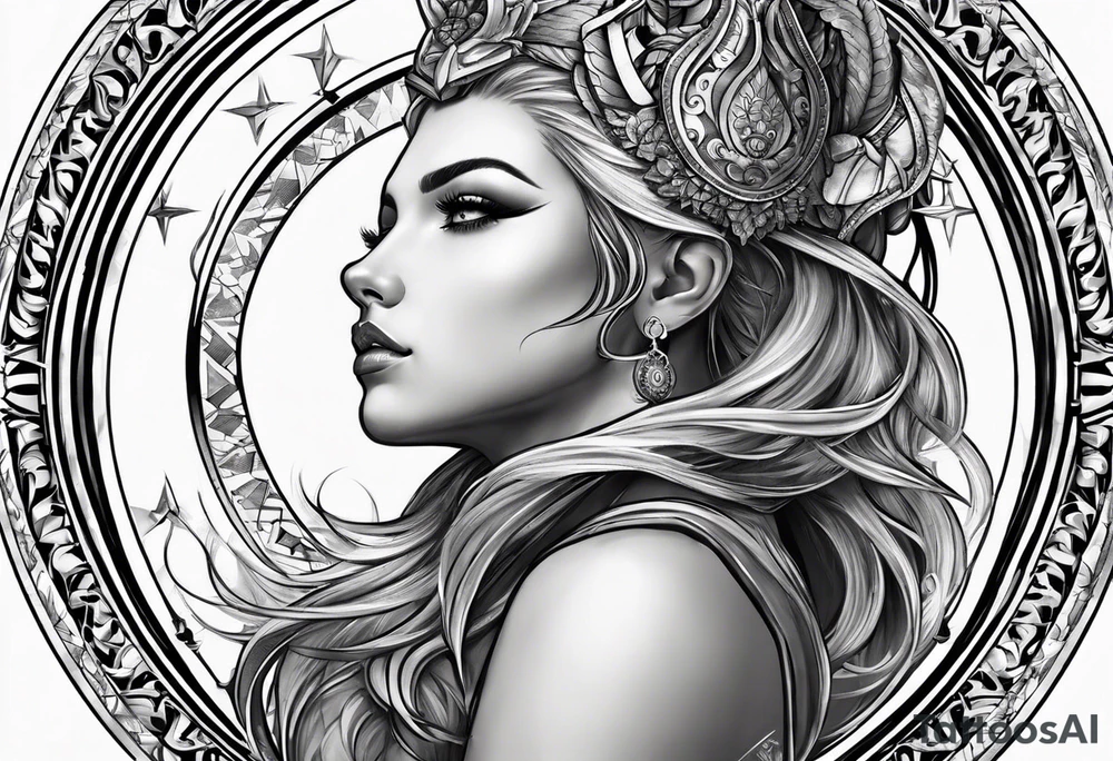 Leo and sagittarius zodiac symbols tattoo idea