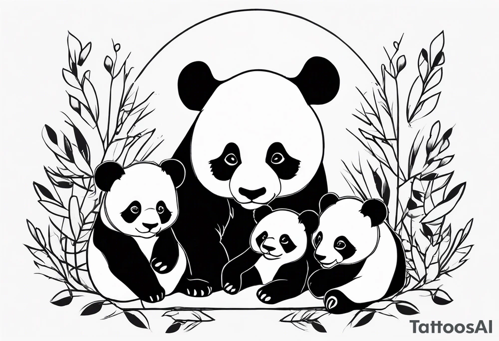 panda family tattoo idea