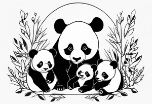 panda family tattoo idea