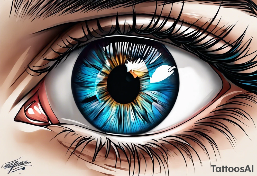 Blue eye tattoo idea