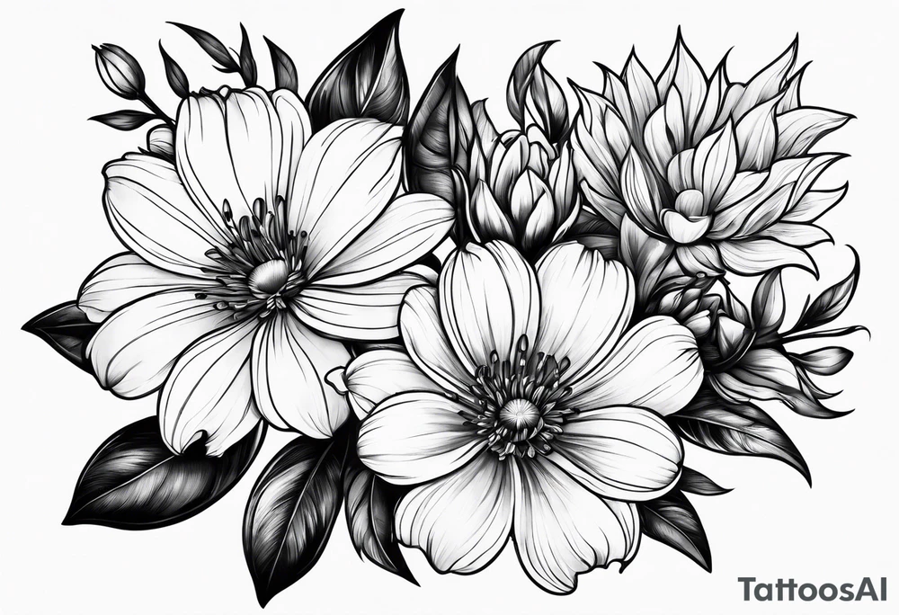 Birth Month Flowers tattoo idea