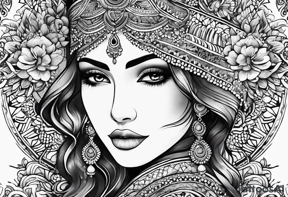 under boob line, hena tattoo idea