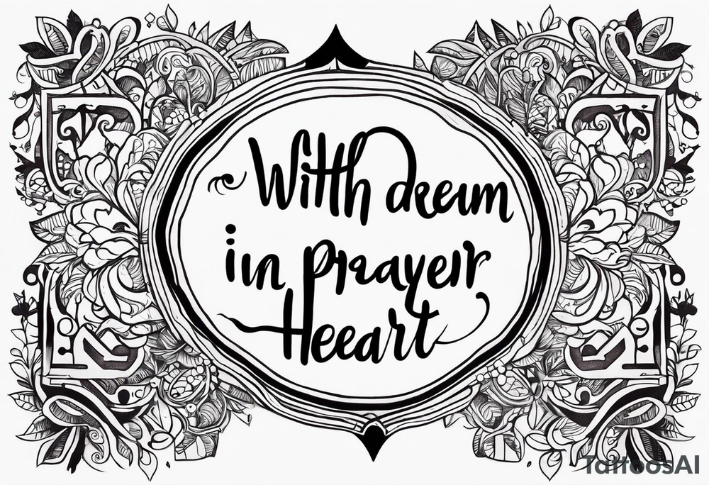 The quote “with a dream in my eye and a prayer in my heart” tattoo idea
