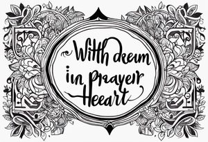 The quote “with a dream in my eye and a prayer in my heart” tattoo idea