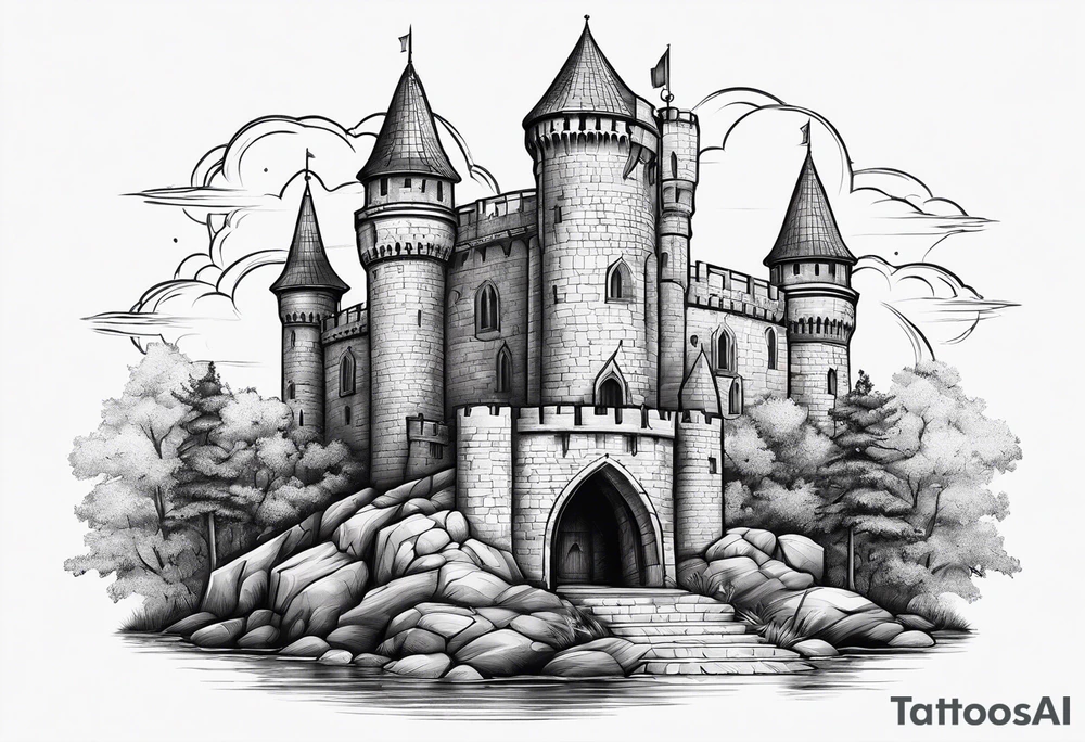 medieval tower tattoo idea