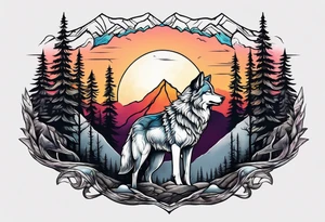 Mountains
Wolf
Forest
Sunset
Moon
Badass tattoo idea