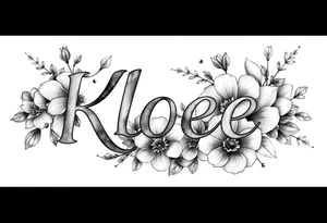 The name Kloee, with flowers tattoo idea