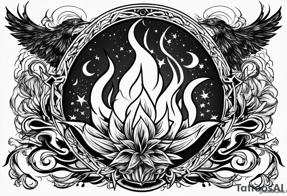 fire and lightning tattoo idea