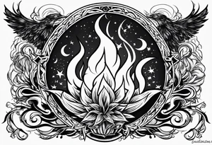 fire and lightning tattoo idea