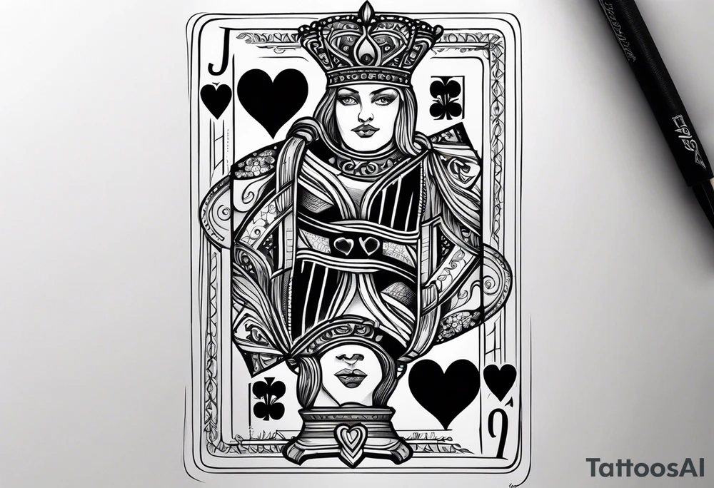 Jack of hearts playing card tattoo idea