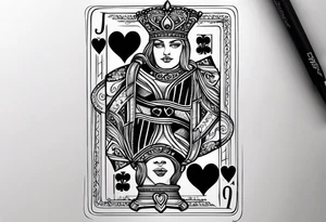 Jack of hearts playing card tattoo idea