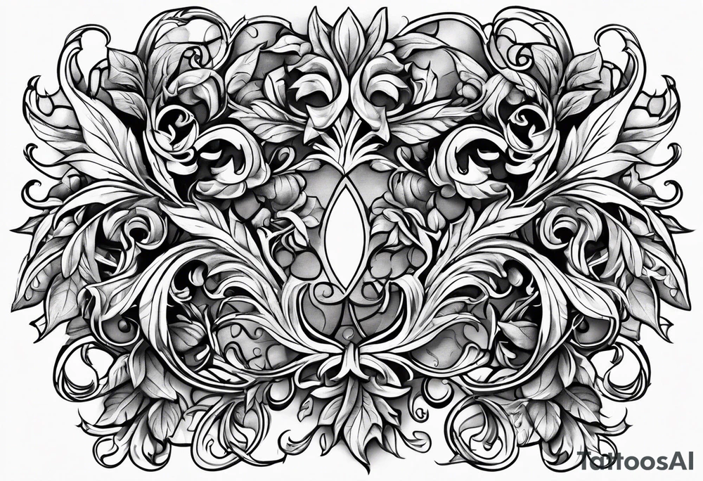 Leafy vines with chain tattoo idea