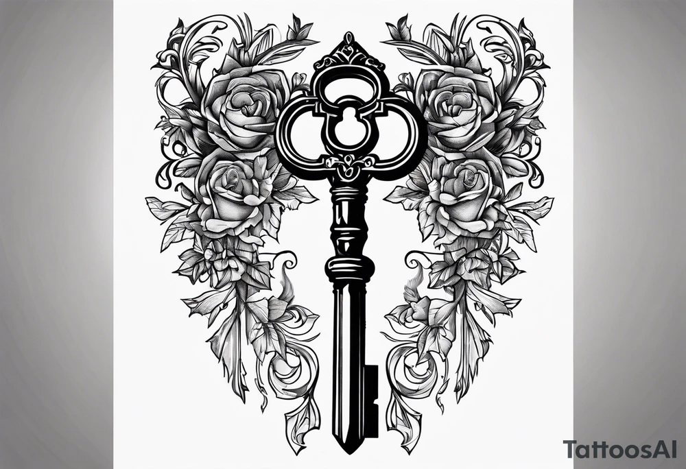 Antique key with alphabet letters as it's teeth tattoo idea Antique key with alphabet letters as it's teeth tattoo idea