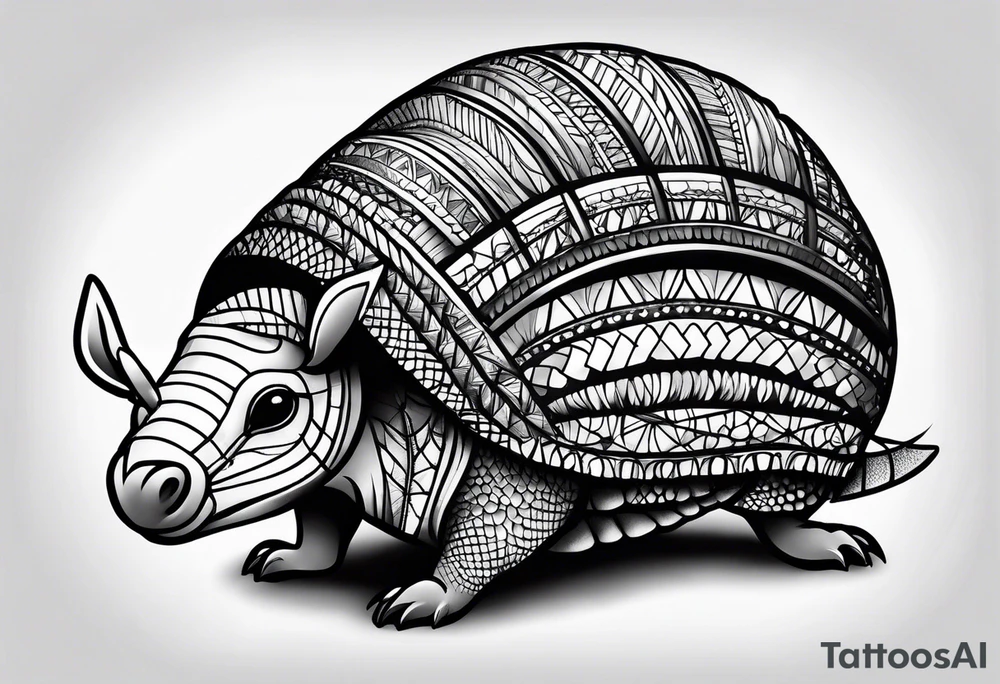 cute armadillo tattoo idea