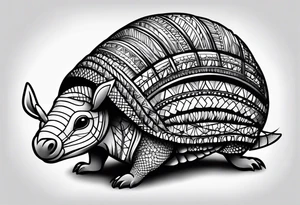 cute armadillo tattoo idea