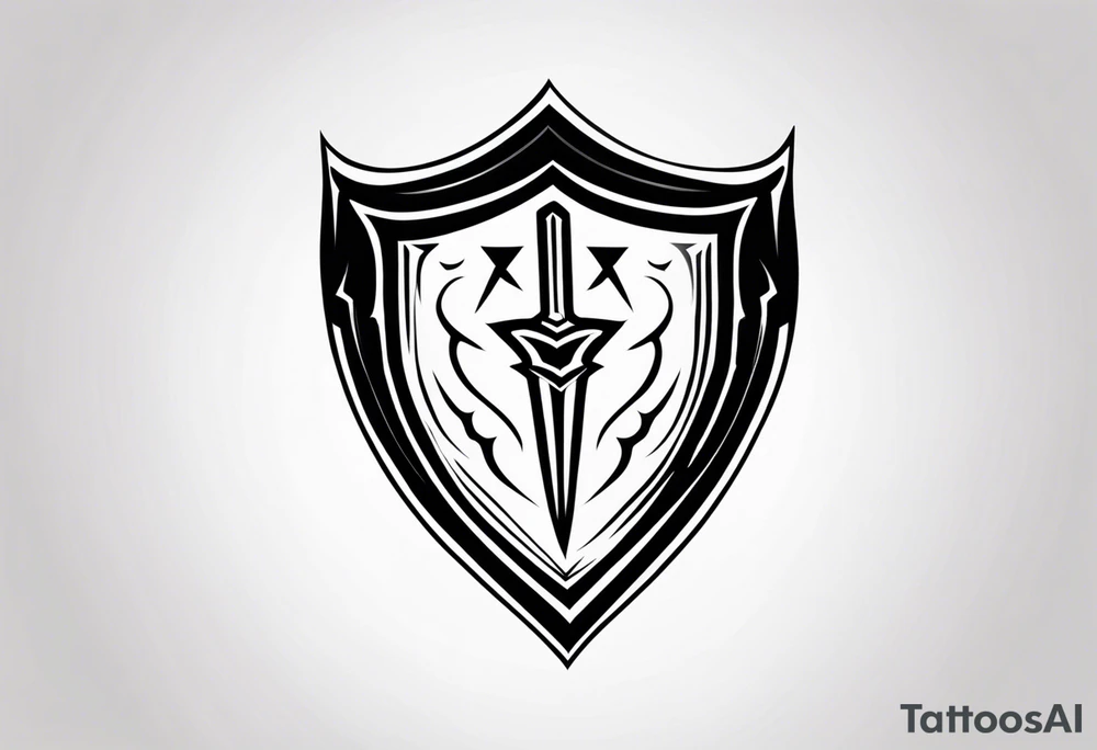 Valhalla sword shield lightning tattoo idea