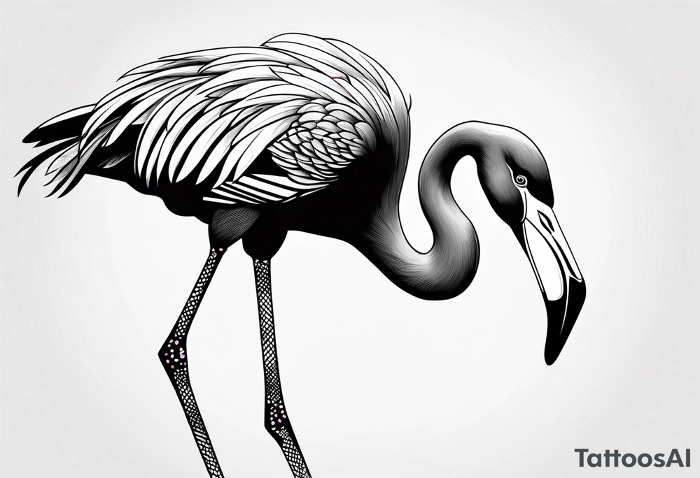 flamingo simple tattoo idea