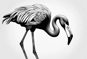 flamingo simple tattoo idea