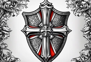 cross of st george on shield crusades tattoo idea