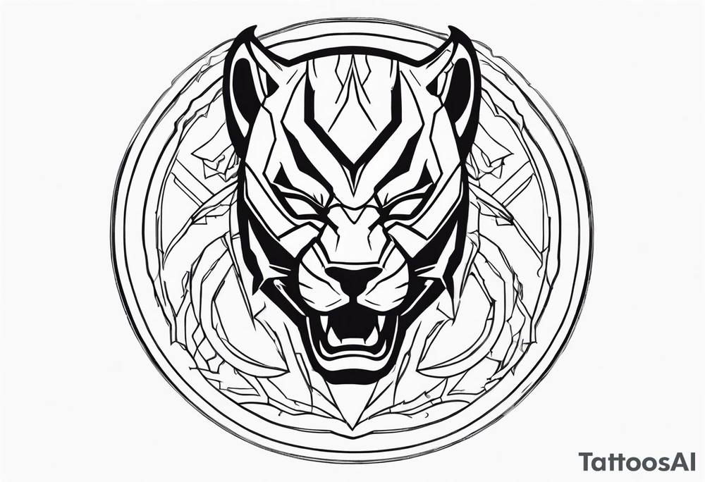 Black panther hell tattoo idea