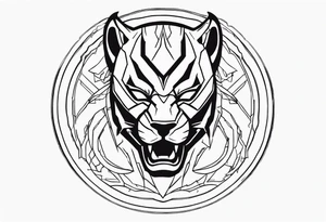 Black panther hell tattoo idea