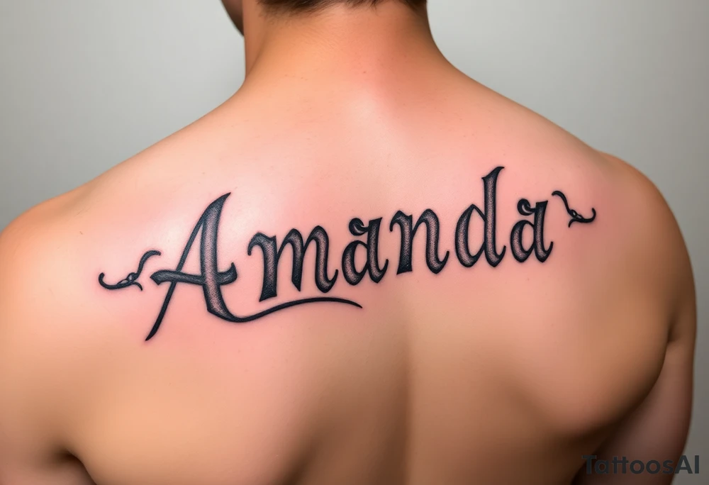 Amanda name with Harry Potter deathly hsllows tattoo idea