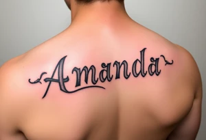 Amanda name with Harry Potter deathly hsllows tattoo idea