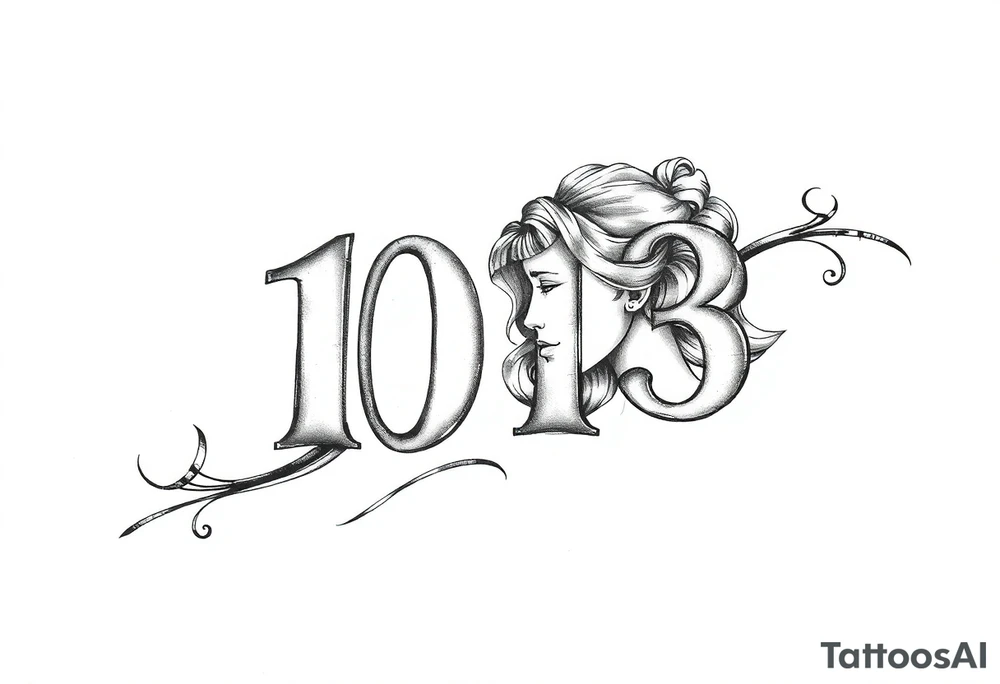 vintage roman numerals with daughters tattoo idea