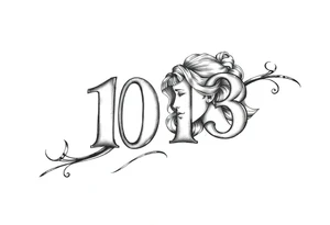 vintage roman numerals with daughters tattoo idea
