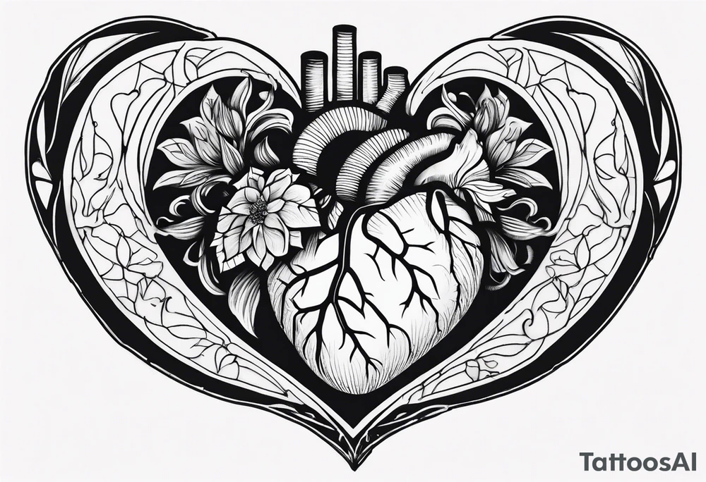 an actual human heart tattoo idea
