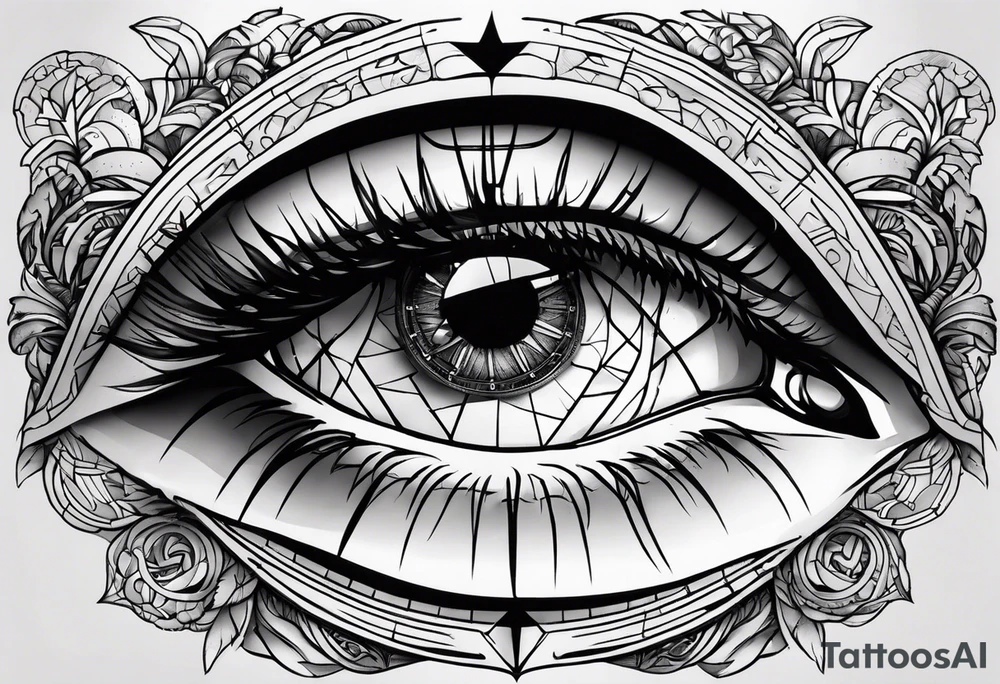 Oeil horloge terre tattoo idea