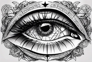 Oeil horloge terre tattoo idea