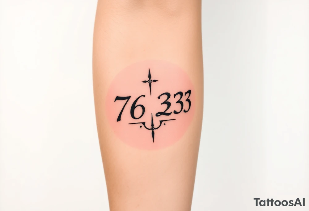 76 2323 written out tattoo idea