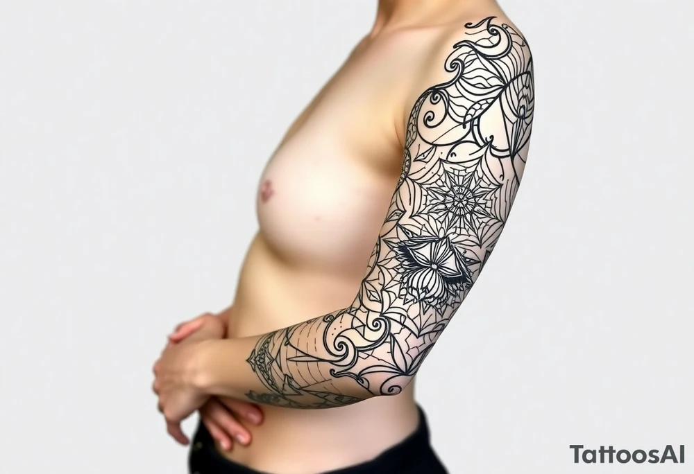 bold line dark witchstyle tattoo idea