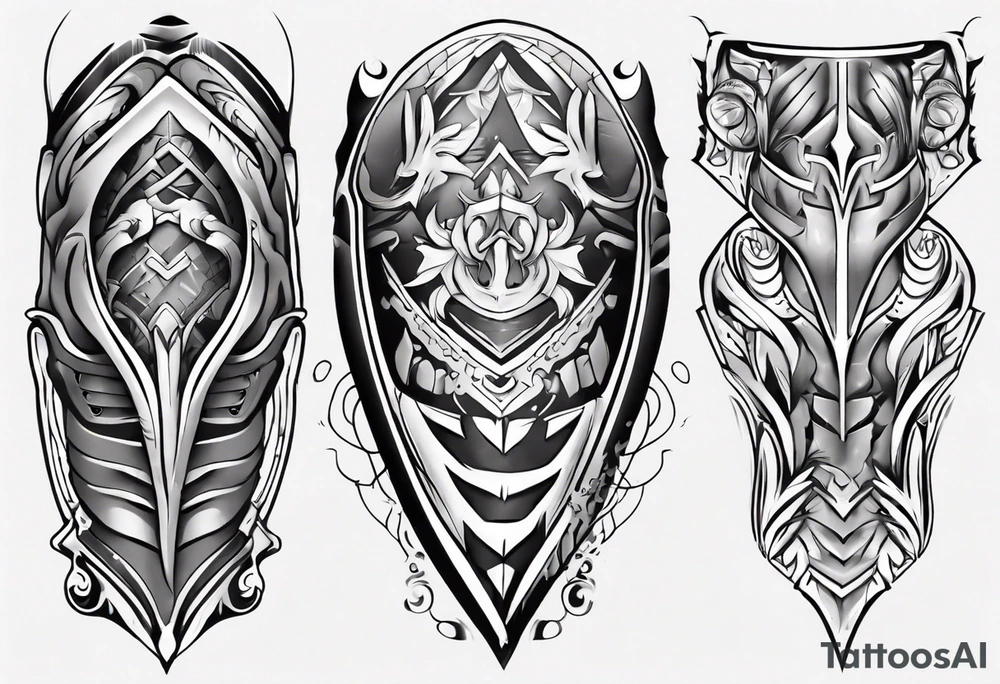 Leg armor tattoo idea