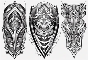 Leg armor tattoo idea