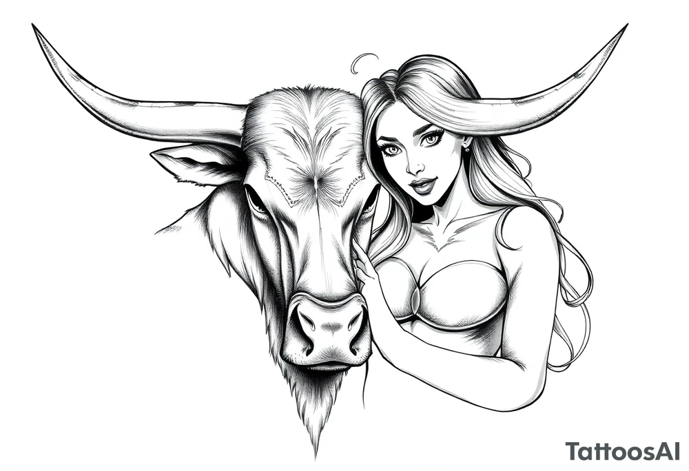 a cuckold man and hotwife with a bull tattoo idea