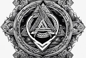 Valhalla valknut sword axe Dragon tattoo idea