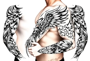 Angel and nature themed tattoo idea