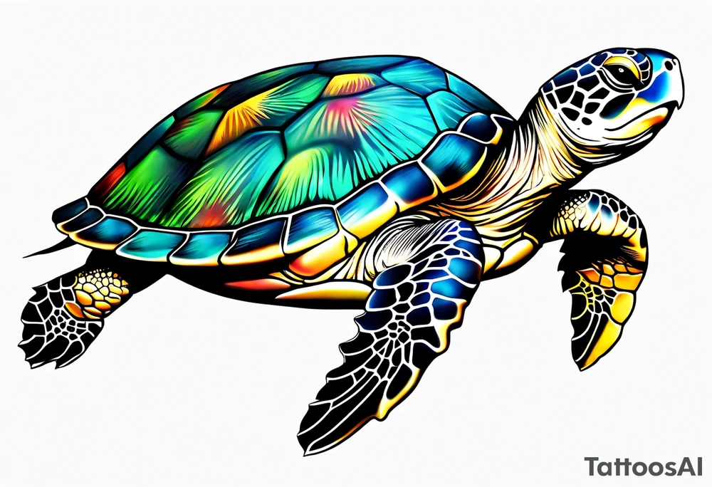 Sea turtle mama tattoo idea