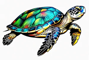 Sea turtle mama tattoo idea